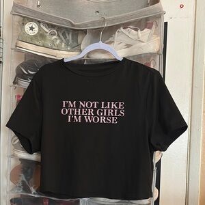 Black Cropped T-Shirt